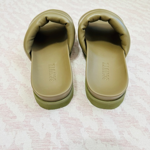 SCHUTZ | Maisha Vegan Leather Platform Sandal Slide Aspen Green, sz 8.5 - Picture 6 of 12